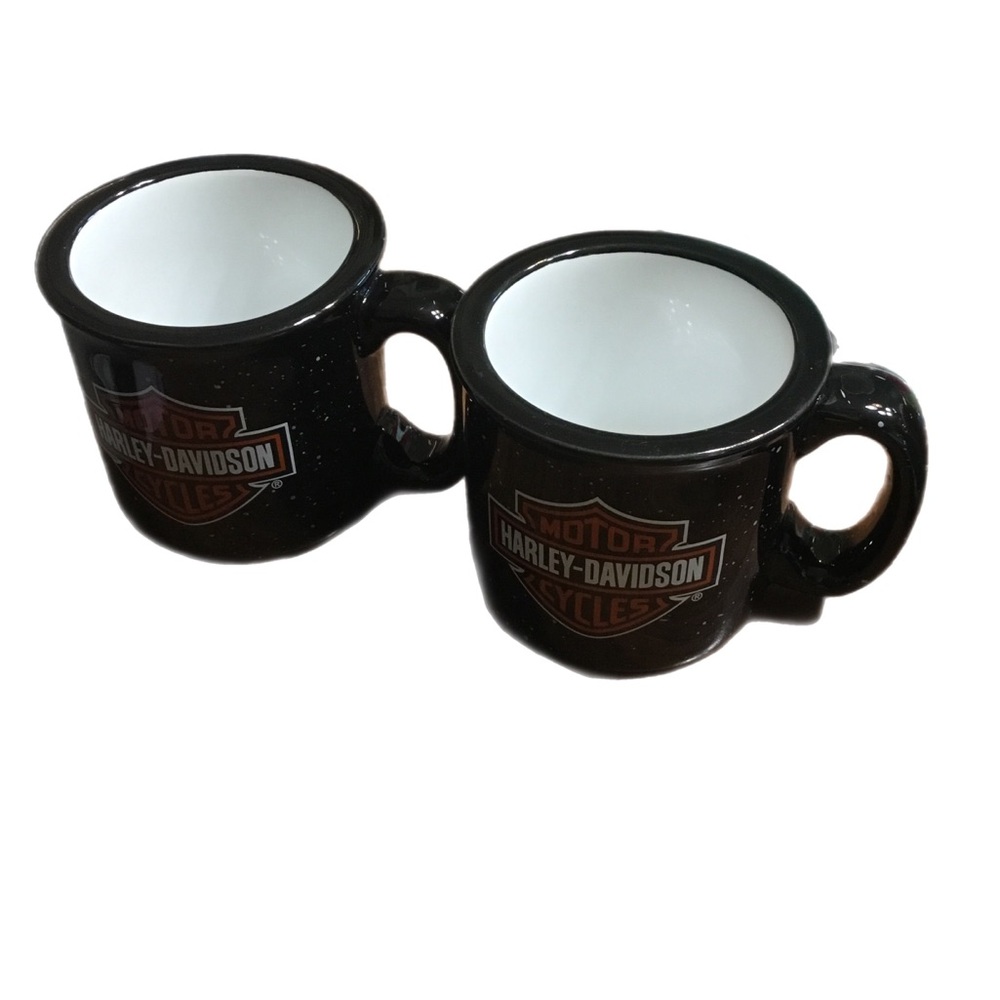 Harley-Davidson Black and White Campfire Mugs